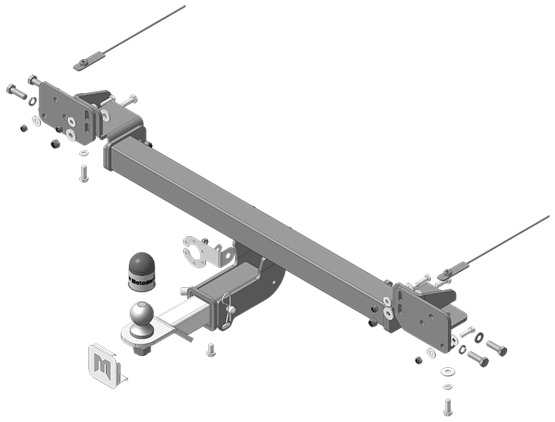 Фаркоп Motodor 97202-E для Changan CS75 FL 2018-..., быстросъемный шар (тип Е)