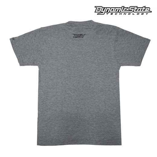 Dynamic State Футболка серый меланж, три уровня, чёрный принт L
