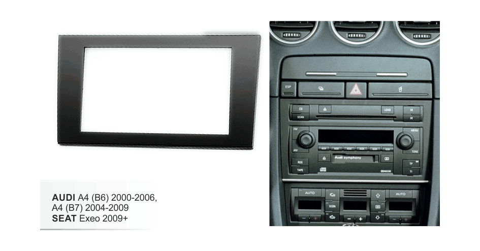 Переходная рамка для Audi A4 00-09 2DIN