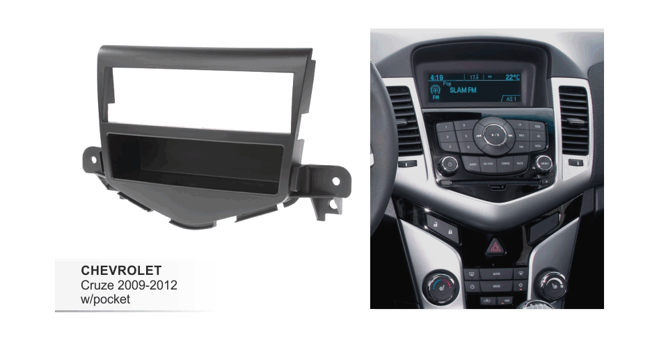 Переходная рамка для Chevrolet Cruze 09- 1DIN черная