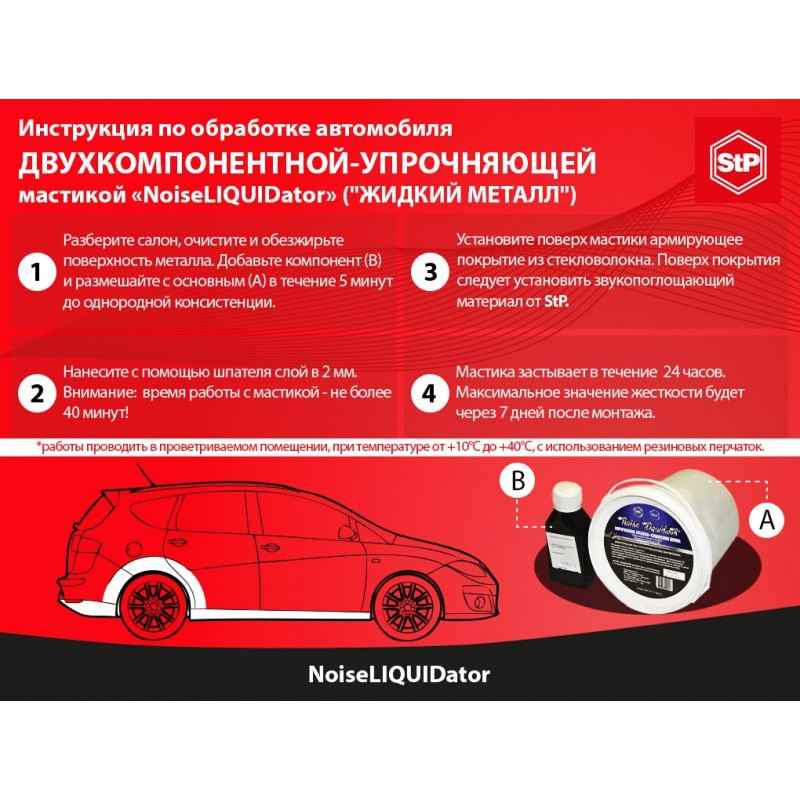 Упрочняющая мастика NoiseLIQUIDator StP, жидкий металл