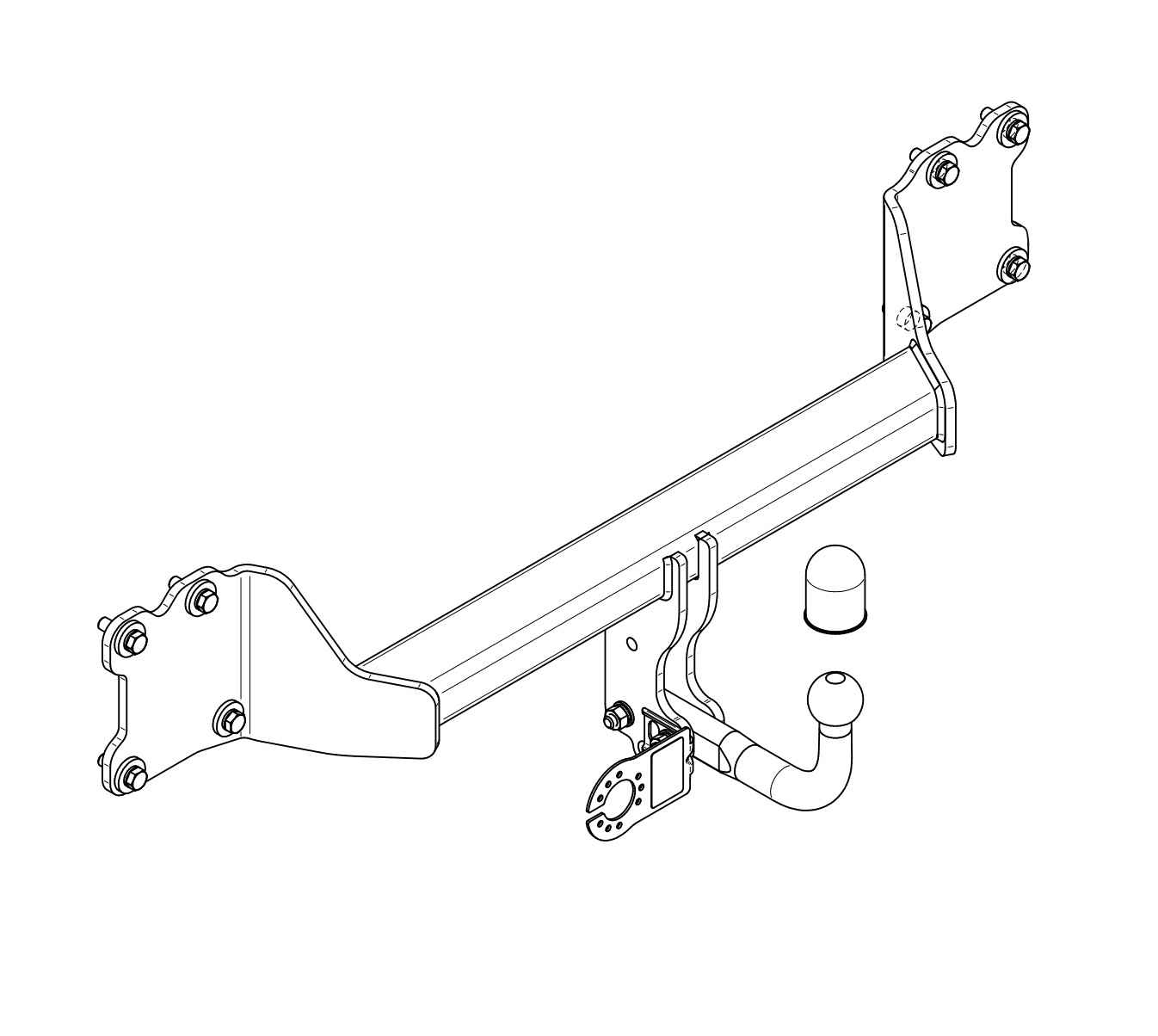 Фаркоп Steinhof A-107 для Audi Q7 II 2015-..., условно съемный шар (тип A)