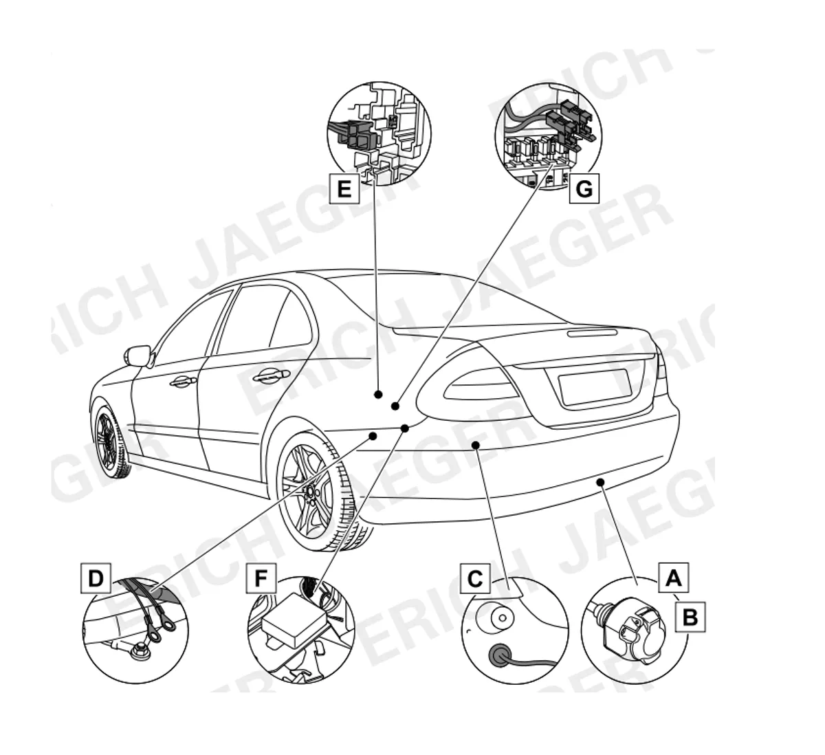 Erich-Jaeger 737093 (7-pin) штатная электрика для Mercedes E-class 2002-2009