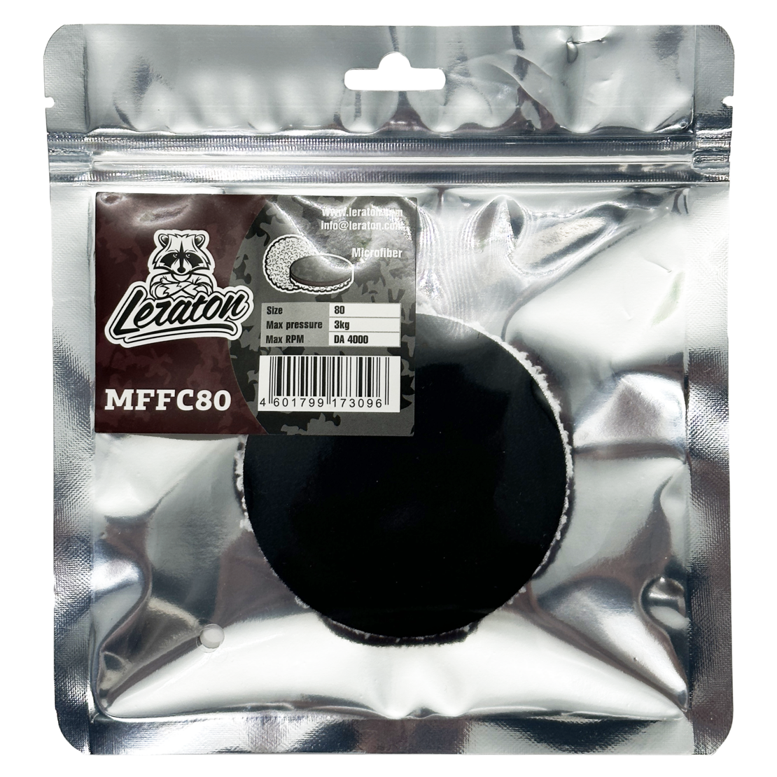Микрофибровый полировальник на поролоне (режущий) 80мм LERATON MFFC80