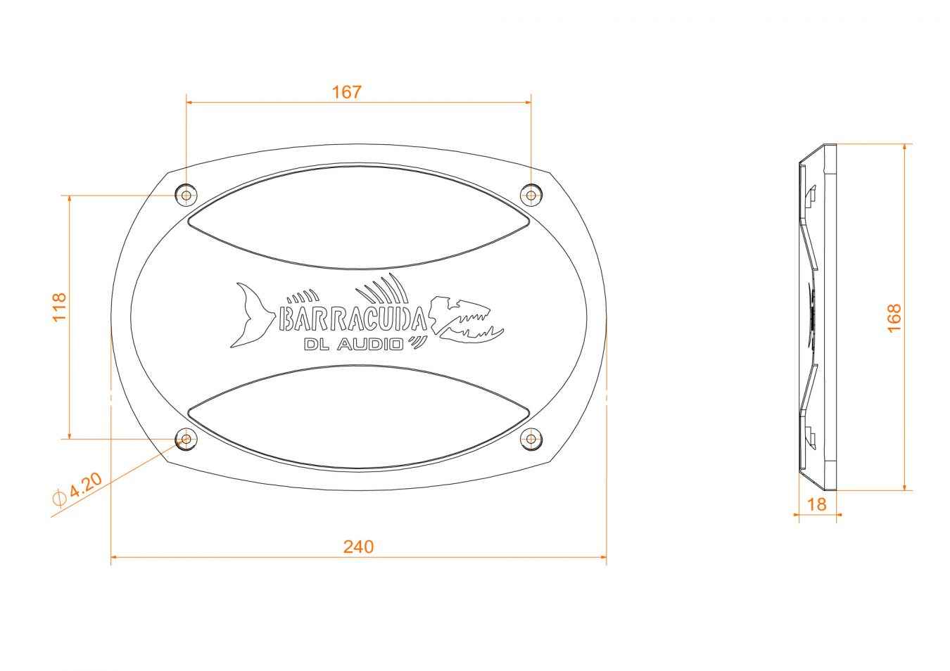 Защитная сетка DL Audio Barracuda 69 Grill Orange