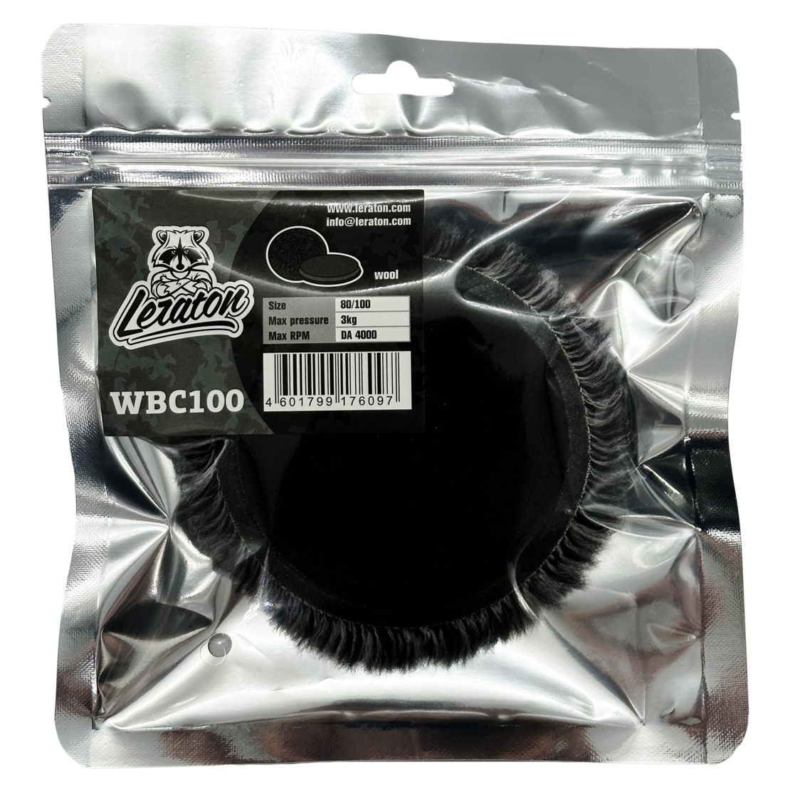 Меховой круг на поролоне (ворс средней длины) 80/100мм LERATON WBC100