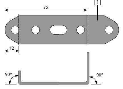 Webasto Пластина монтажная прямая стальная 100х28