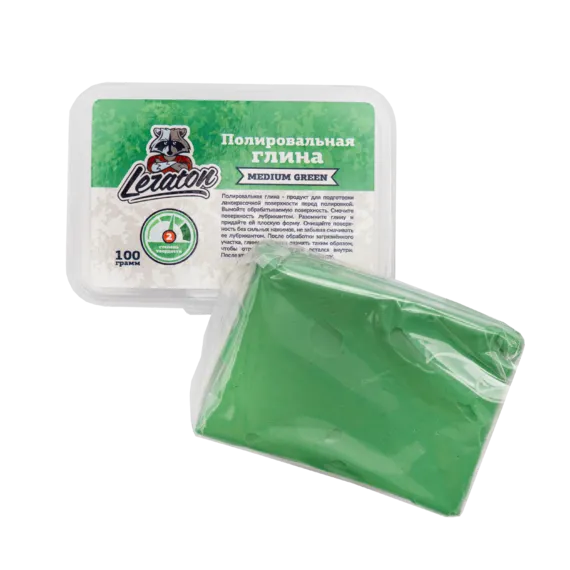 Среднеабразивная полировальная глина зеленая LERATON CL2 100г.